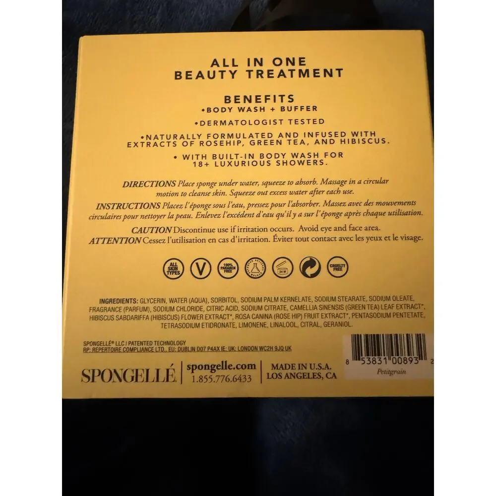 Spongelle Botanica Body Wash Infuse Buffer Citrus Aurantiam Petitgrain Butterfly